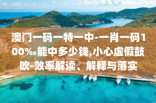 澳門一碼一特一中-一肖一碼100‰能中多少錢,小心虛假鼓吹-效率解讀、解釋與落實