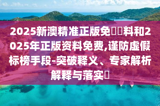 2025新澳精準(zhǔn)正版免費(fèi)資料和2025年正版資料免費(fèi),謹(jǐn)防虛假標(biāo)榜手段-突破釋義、專家解析解釋與落實(shí)?